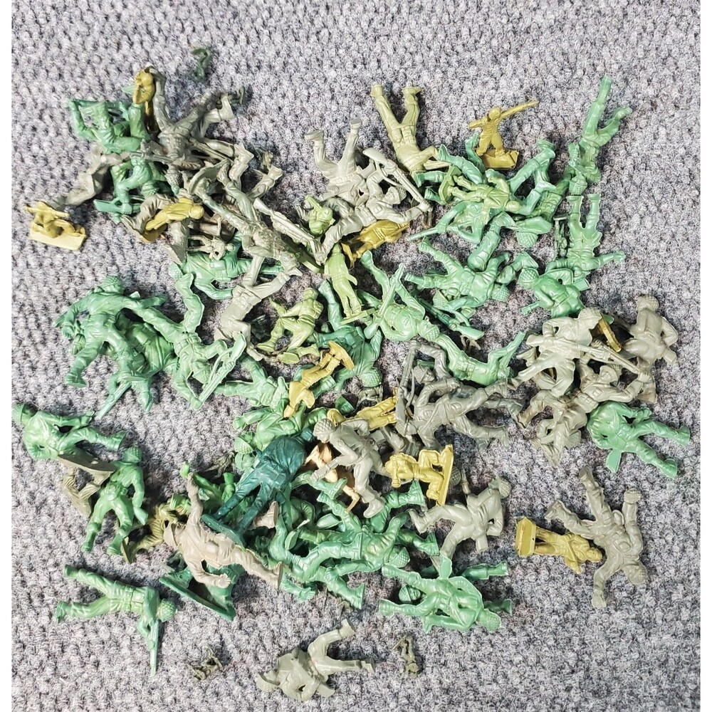 Vtg Lot of Military Figures Tim Mee Lido Marx MPC 60s 70s Soldiers Army Green